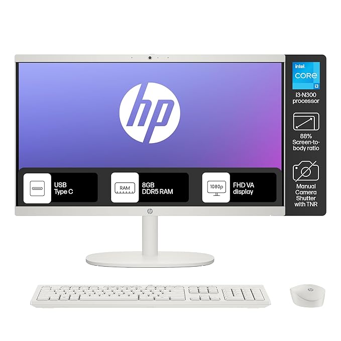 HP All-in-One Desktop Intel® Core™ i3-N300,21.5"